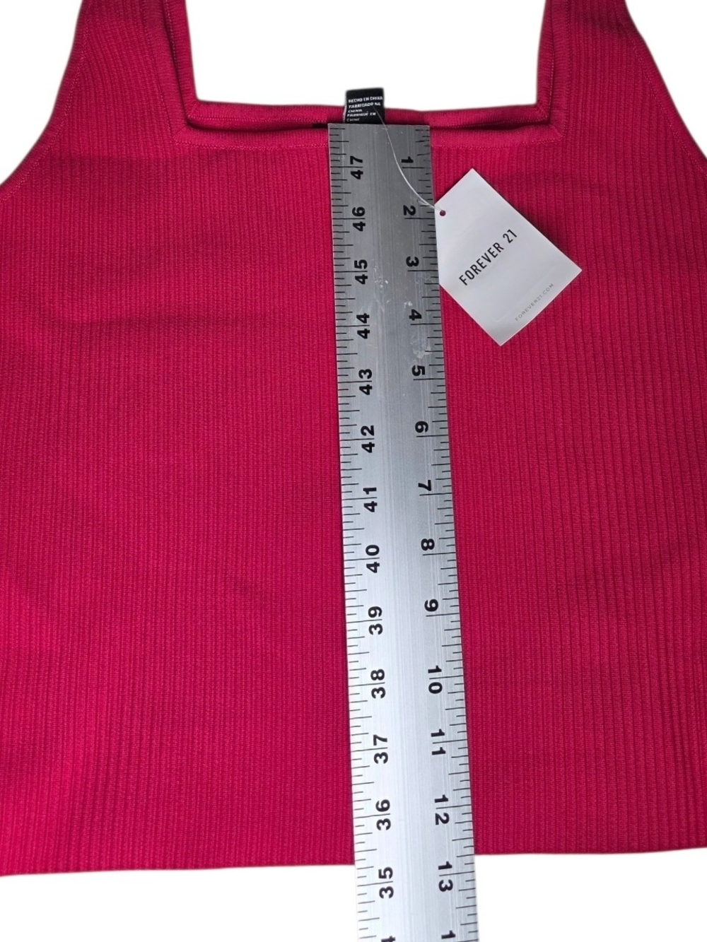 Forever 21 Ribbed Square Neck Tank Top - Raspberry Pink - Picture 4 of 5